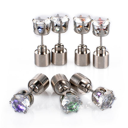 2 PCS Stylish Cubic Zirconia Earrings with Bright Light, Random Color Delivery