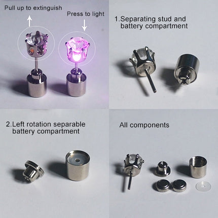 2 PCS Stylish Cubic Zirconia Earrings with Bright Light, Random Color Delivery