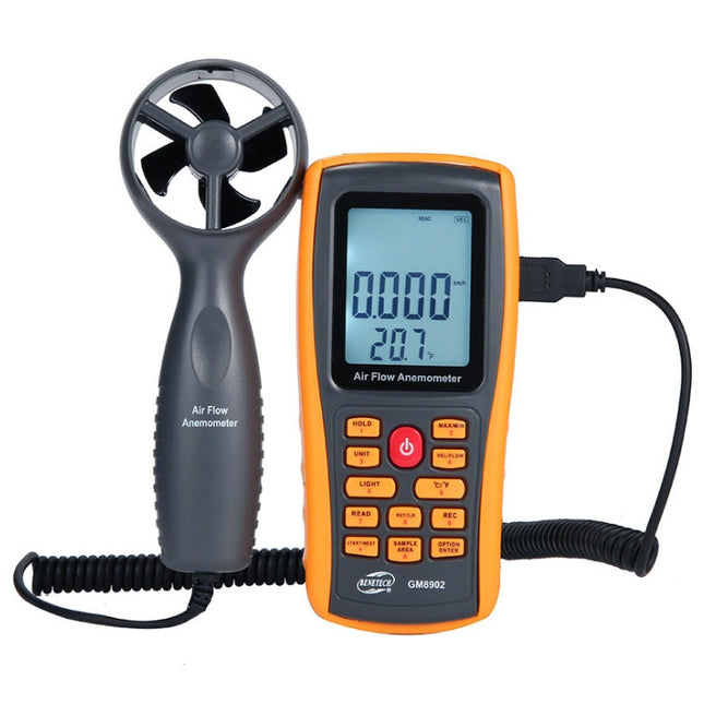 BENETECH GM8902 2,6 Zoll LCD-Bildschirm Digitales Windgeschwindigkeitsmessgerät Anemometer, GM8902