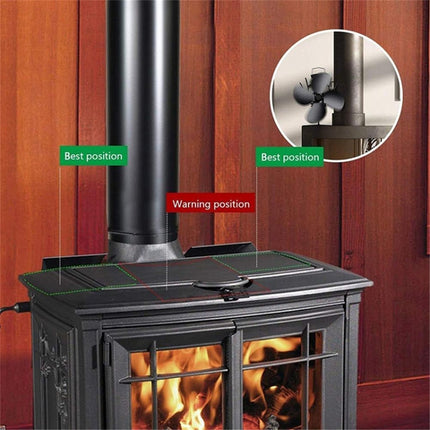 YL603 Eco-friendly Aluminum Alloy Heat Powered Stove Fan with 4 Blades for Wood / Gas / Pellet Stoves