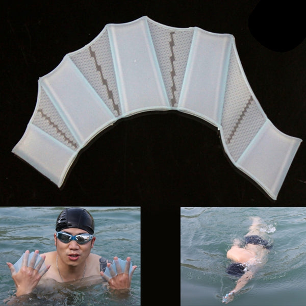 Silicone Swimming Web Fins Hand Flippers Training Gloves, L