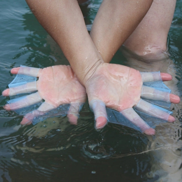Silicone Swimming Web Fins Hand Flippers Training Gloves, L, Size: L Blue, Size: L Magenta, Size: L Green