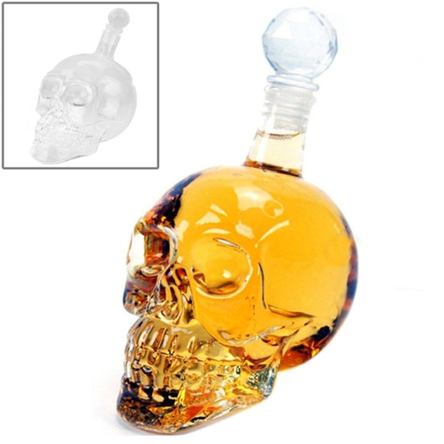 Crystal Glass Skull Bottle for Vodka & Whiskey & Beer Liqueur & Red Wine & Other Beverage, 1000ML