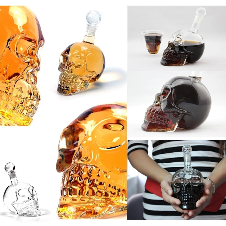 Crystal Glass Skull Bottle for Vodka & Whiskey & Beer Liqueur & Red Wine & Other Beverage, 1000ML