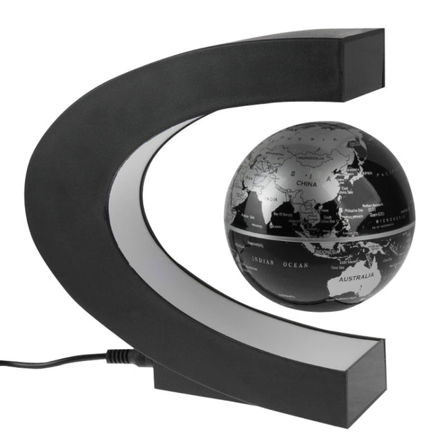 Electronic Magnetic Floating Globe with Multicolor LED, Black