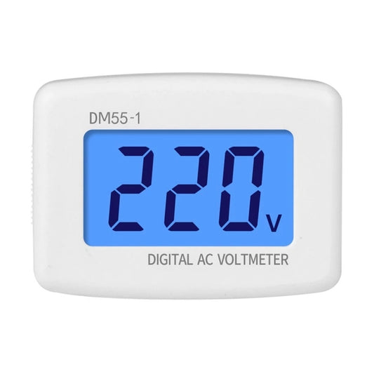 DM55-1 LCD AC Digital Voltage Meter Voltmeter, Measure Range: 110V-300V, EU Plug