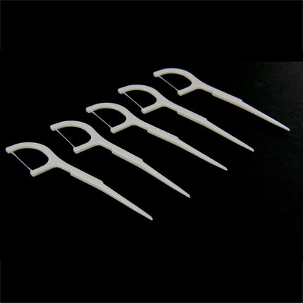 50 PCS Tooth Pick with Thread Wide Type ABS Dental Floss