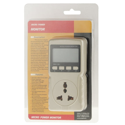 BENETECH GM86 LCD-Display MAX 10A Mikro-Leistungsmonitor Energiemessgerät, EU-Stecker