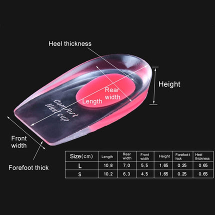 Women Silicone Gel Comfort Heel Cups Pads Half Pads, Size: S