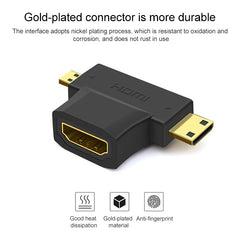 3 in 1 HDMI Female to Mini HDMI Male + Micro HDMI Male Adapter, HDMI Female to Mini HDMI+Micro HDMI