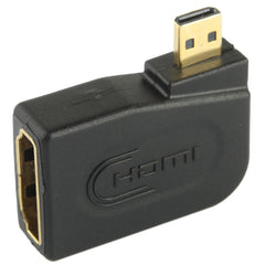 Gold Plated Micro HDMI Male to HDMI 19 Pin Female Adaptor with 90 Degree Angle, Micro HDMI to HDMI