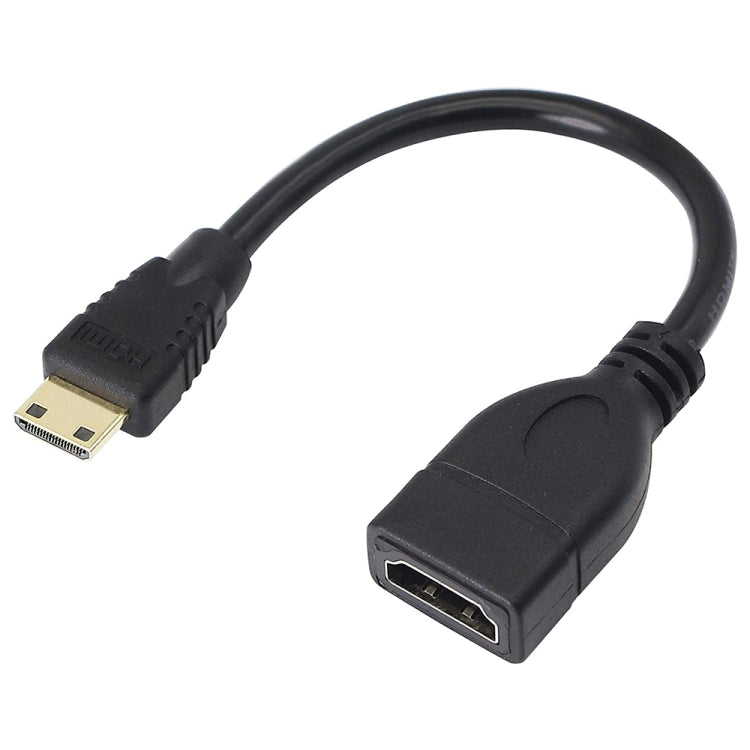 17cm Gold Plated Mini HDMI Male to HDMI 19 Pin Female Cable, Mini HDMI to HDMI