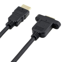 30cm HDMI (Type-A) Male to HDMI (Type-A) Female Adapter Cable with 2 Screw Holes, HDMI AM to AF with Ear Hole (30cm)