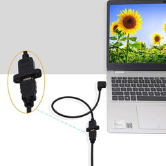 30cm HDMI (Type-A) Male to HDMI (Type-A) Female Adapter Cable with 2 Screw Holes, HDMI AM to AF with Ear Hole (30cm)