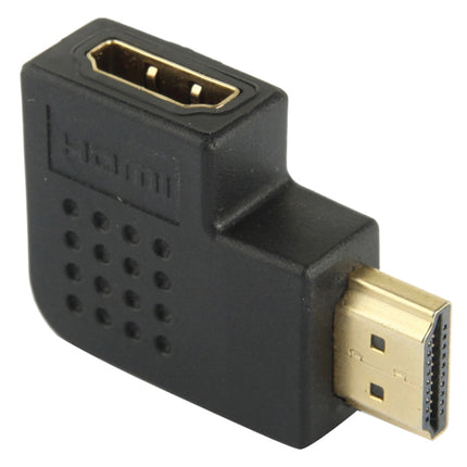 Gold Plated HDMI 19 Pin Male to HDMI 19 Pin Female Adapter with 90 Degree Angle, HDMI Male to Female