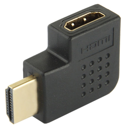 Gold Plated HDMI 19 Pin Male to HDMI 19 Pin Female Adapter with 90 Degree Angle, HDMI Male to Female
