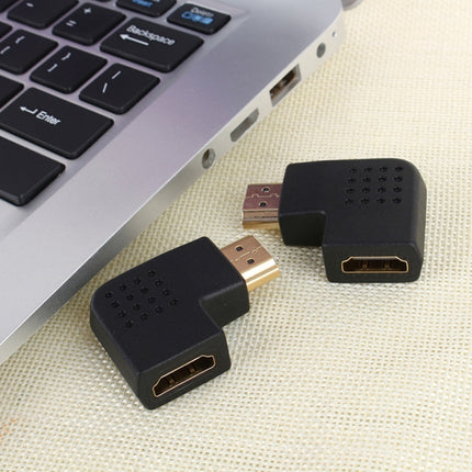 Gold Plated HDMI 19 Pin Male to HDMI 19 Pin Female Adapter with 90 Degree Angle, HDMI Male to Female