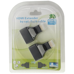 30m HDMI to Dual Port RJ45 Network Cable Extender Over by Cat 5e/6 3D HDTV Up, Dual RJ45 Black