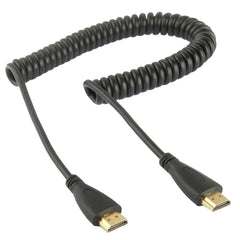 1.4 Version, Gold Plated 19 Pin HDMI Male to HDMI Male Coiled Cable, Support 3D / Ethernet, Length: 60cm (can be extended up to 2m), HDMI AM to AM