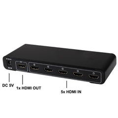 5 Ports Full HD 1080P HDMI Switch with Switch & Remote Controller, 1.3 Version (5 Ports HDMI Input, 1 Port HDMI Output), 1.3 Version