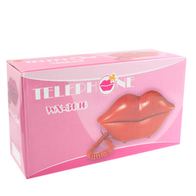 Sexy Red Hot lips Shape Wire Corded Telephone
