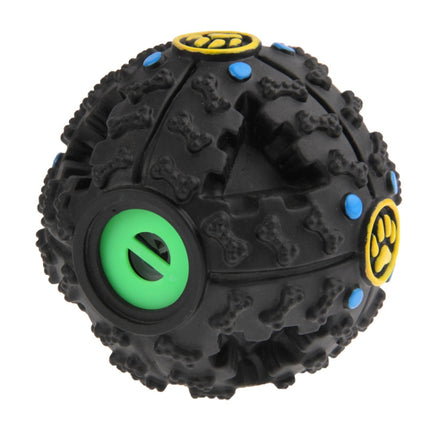 Pet Dog and Cat Food Dispenser Squeaky Giggle Quack Sound Training Toy Chew Ball