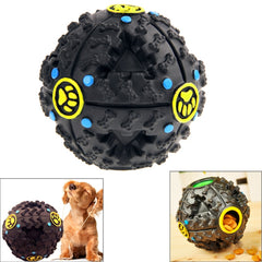 Pet Dog and Cat Food Dispenser Squeaky Giggle Quack Sound Training Toy Chew Ball