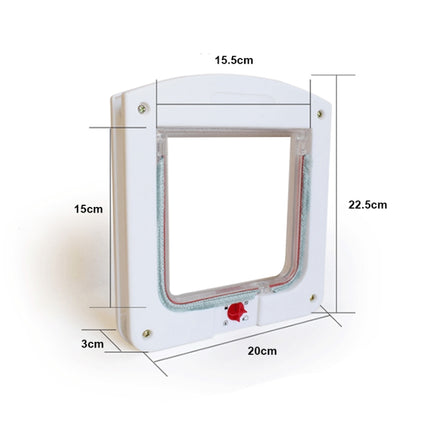 Cat / Small-scale Dog Friendly Transparent Flap, Universal 4 Way Locking