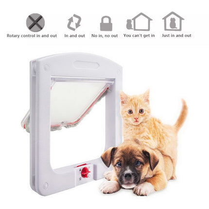 Cat / Small-scale Dog Friendly Transparent Flap, Universal 4 Way Locking