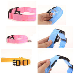 Adjustable 3-Mode LED Flashing Dog Collar, Size: S , Size: S, Size: M, Size: L, Size: XL