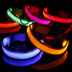 Adjustable 3-Mode LED Flashing Dog Collar, Size: S , Size: S, Size: M, Size: L, Size: XL