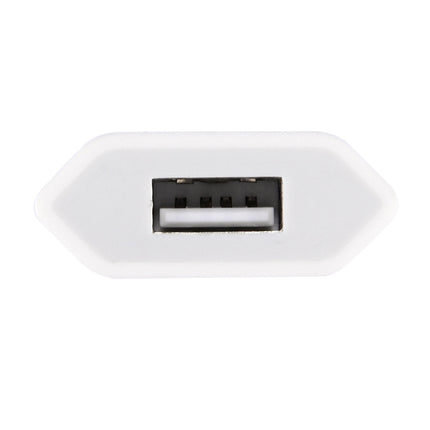 5V / 1A Single USB Port Charger Travel Charger, EU Plug, EU Plug White