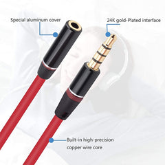 1.2m Aux Audio Cable 3.5mm Male to Female, Compatible with Phones, Tablets, Headphones, MP3 Player, Car/Home Stereo & More