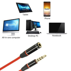 1.2m Aux Audio Cable 3.5mm Male to Female, Compatible with Phones, Tablets, Headphones, MP3 Player, Car/Home Stereo & More