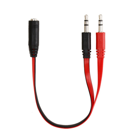 Noodle Style 3.5mm Jack Microphone + Earphone Cable for PC / Laptop, Length: 22cm