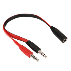 Noodle Style 3.5mm Jack Microphone + Earphone Cable for PC / Laptop, Length: 22cm