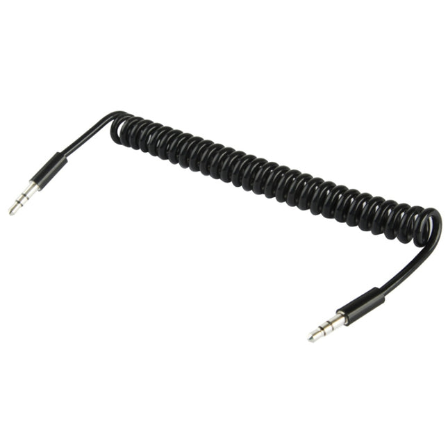 Spring Coiled 3.5mm Aux Cable, Compatible with Phones, Tablets, Headphones, MP3 Player, Car/Home Stereo & More, Length: 20cm up to 80cm