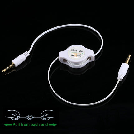 Aux Audio Cable 3.5mm Male to Male Retractable Cord, Compatible with Phones, Tablets, Headphones, MP3 Player, Car/Home Stereo & More, Length: 11cm  to 80cm