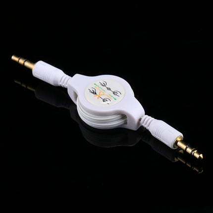 Aux Audio Cable 3.5mm Male to Male Retractable Cord, Compatible with Phones, Tablets, Headphones, MP3 Player, Car/Home Stereo & More, Length: 11cm  to 80cm