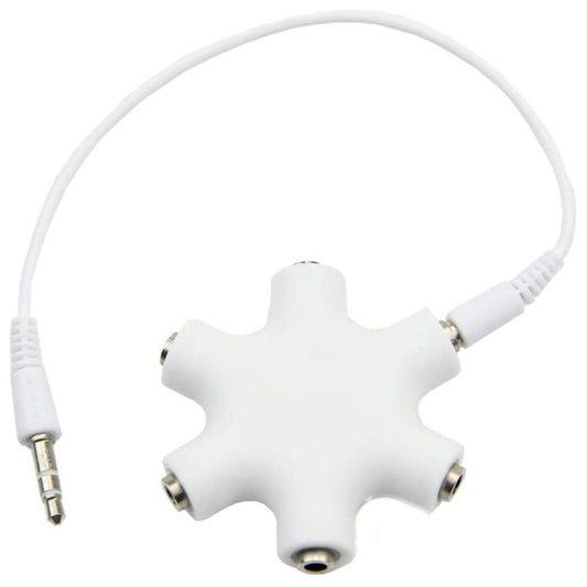 6-Port-Audio-Splitter-Kopfhöreranschluss mit 3,5-mm-Audiokabel, kompatibel mit Telefonen, Tablets, Kopfhörern, MP3-Player, Auto-/Heim-Stereoanlage und mehr.