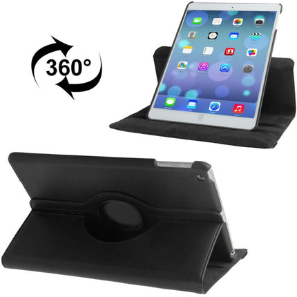 Funda de cuero con textura de lichi y rotación de 360 ​​grados para tableta con soporte para iPad Air, Air 2, iPad 9.7 2017 y iPad 9.7 2018