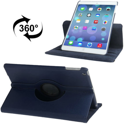 Funda de cuero con textura de lichi y rotación de 360 ​​grados para tableta con soporte para iPad Air, Air 2, iPad 9.7 2017 y iPad 9.7 2018