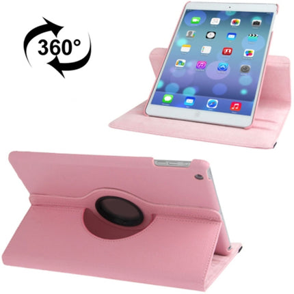Funda de cuero con textura de lichi y rotación de 360 ​​grados para tableta con soporte para iPad Air, Air 2, iPad 9.7 2017 y iPad 9.7 2018