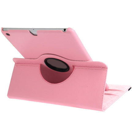 Funda de cuero con textura de lichi y rotación de 360 ​​grados para tableta con soporte para iPad Air, Air 2, iPad 9.7 2017 y iPad 9.7 2018