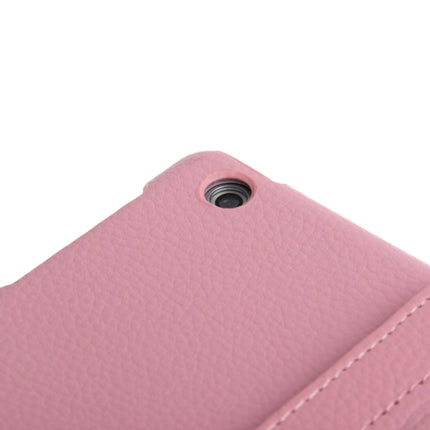 Funda de cuero con textura de lichi y rotación de 360 ​​grados para tableta con soporte para iPad Air, Air 2, iPad 9.7 2017 y iPad 9.7 2018
