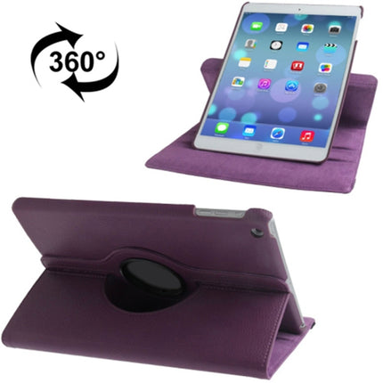 Funda de cuero con textura de lichi y rotación de 360 ​​grados para tableta con soporte para iPad Air, Air 2, iPad 9.7 2017 y iPad 9.7 2018