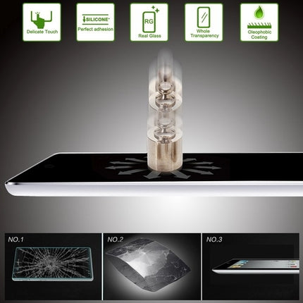 Película de vidrio templado a prueba de explosiones de 0,4 mm, dureza de superficie 9H+ 2,5D para iPad Air 1/2, iPad Pro 9,7 / iPad 5/6/7 9,7 pulgadas