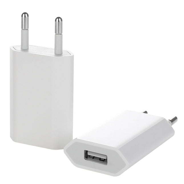 Adaptador de cargador USB con enchufe europeo de 5 V/1 A de alta calidad para iPhone, Galaxy, Huawei, Xiaomi, LG, HTC y otros teléfonos inteligentes, dispositivos recargables