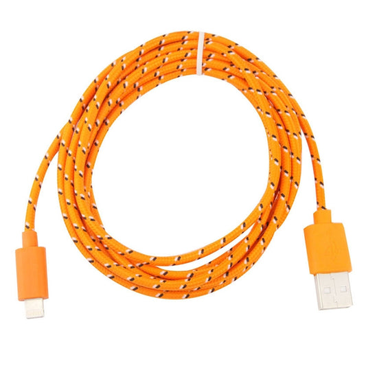 1m Nylon Netting Style USB 8 Pin Data Transfer Charging Cable for iPhone, iPad