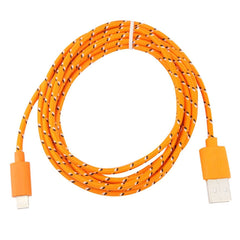 1m Nylon Netting Style USB 8 Pin Data Transfer Charging Cable for iPhone, iPad